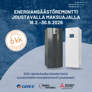 UUSI GREE Versati Nordic ilma-vesilämpöpumppu